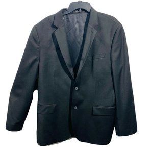 Express Mens Blazer suit Coat size 44R Black Stretch Wool Blend 2 Button